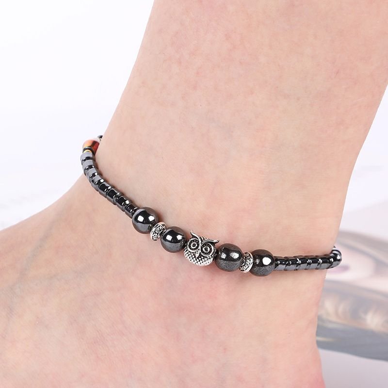 Women Fashion Creative Owl Magnetic Anklet