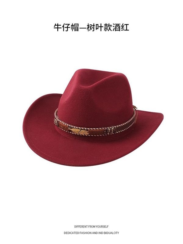 Retro Western Spring And Summer Woolen Cowboy Hat