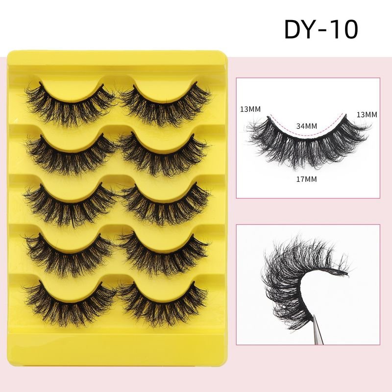 Women Simple Thick Fluffy False Eyelashes Five Pairs