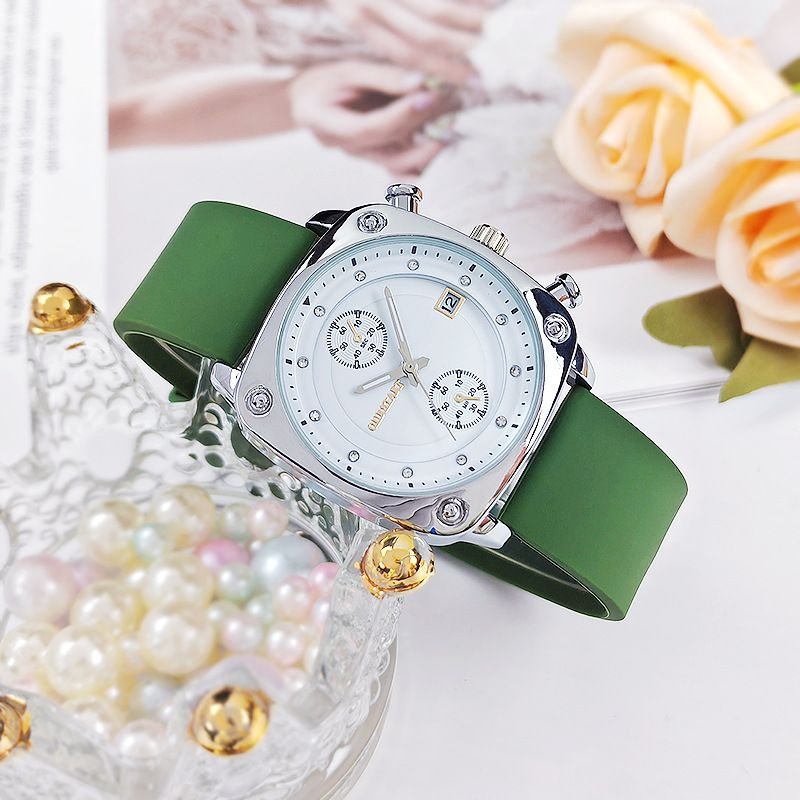 Women Fashion Calendar Silicone Quartz Watch