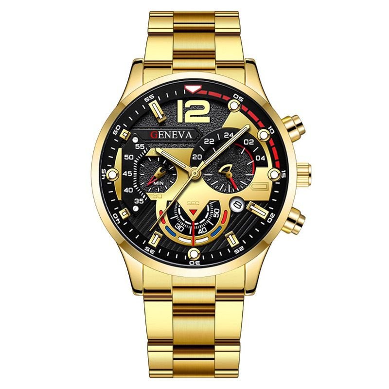 Men Business Steel Band Calendar Quartz Watch