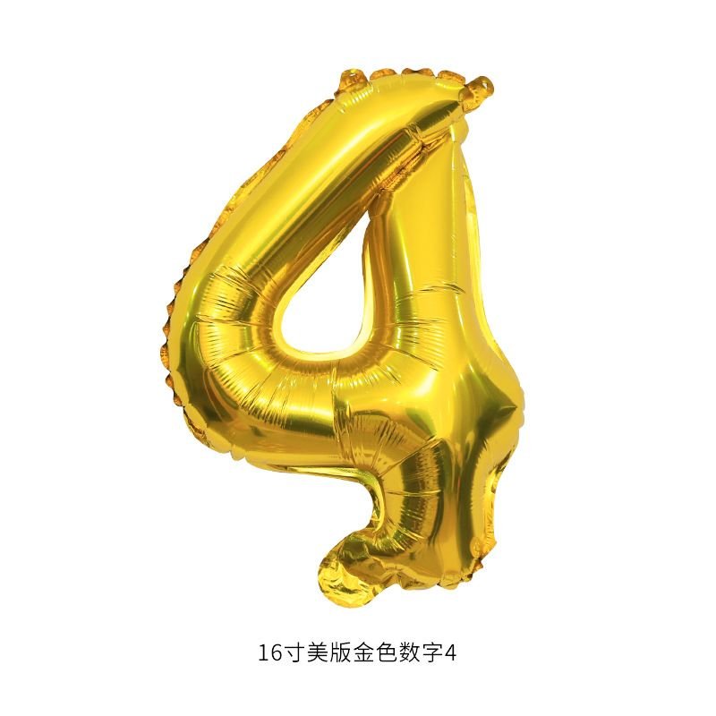 16 Inch Digital Aluminum Balloon Birthday Party Venue Decoration 50-Bag