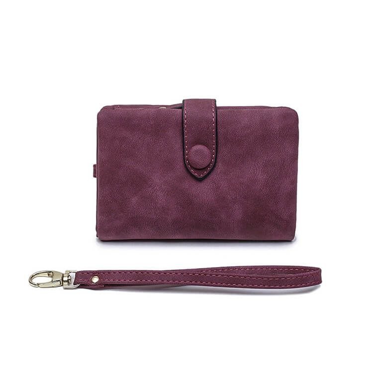 Women Fashion Solid Color Tirfold Muti-card Holder Wallet