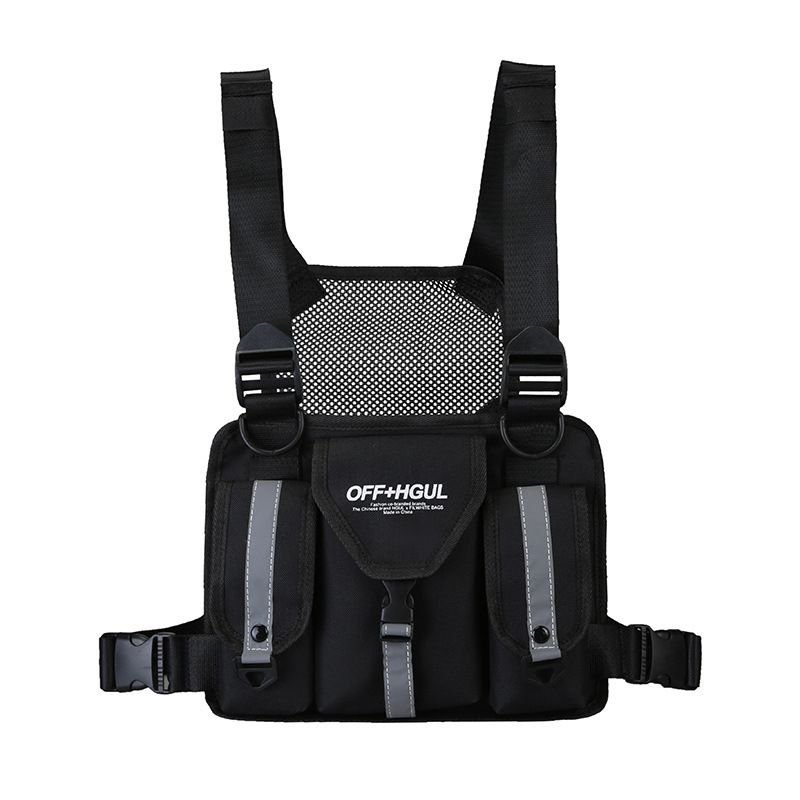 Neutral Fashion Reflective Strip Multifunctional Functional Tooling Vest Vest Vest Backpack Shoulder Bag