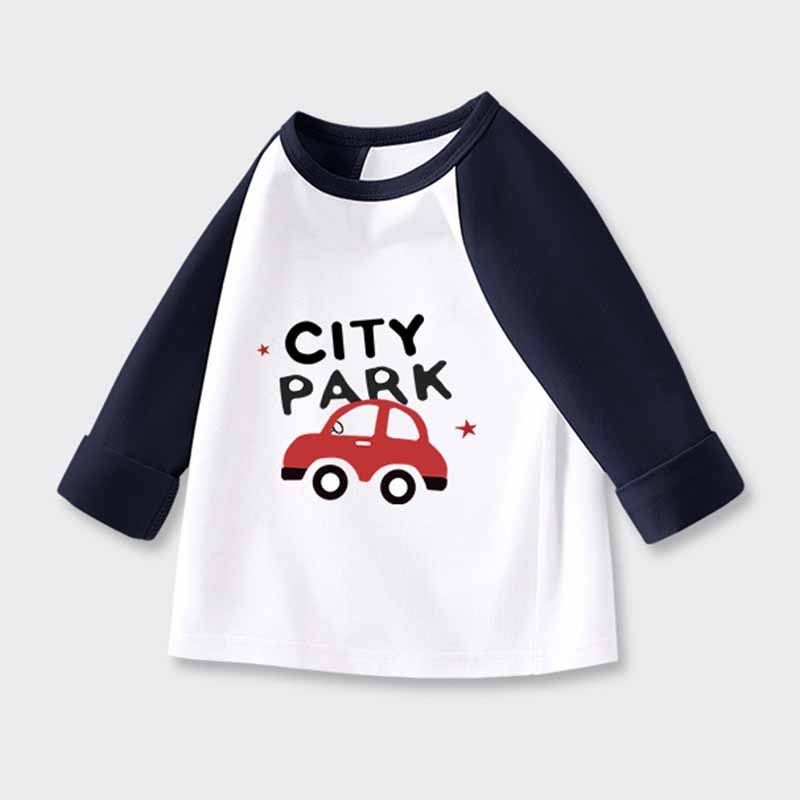 Kids Toddler Boys Girls Casual Cute Cartoon Print Long Sleeve Round Neck T-Shirt