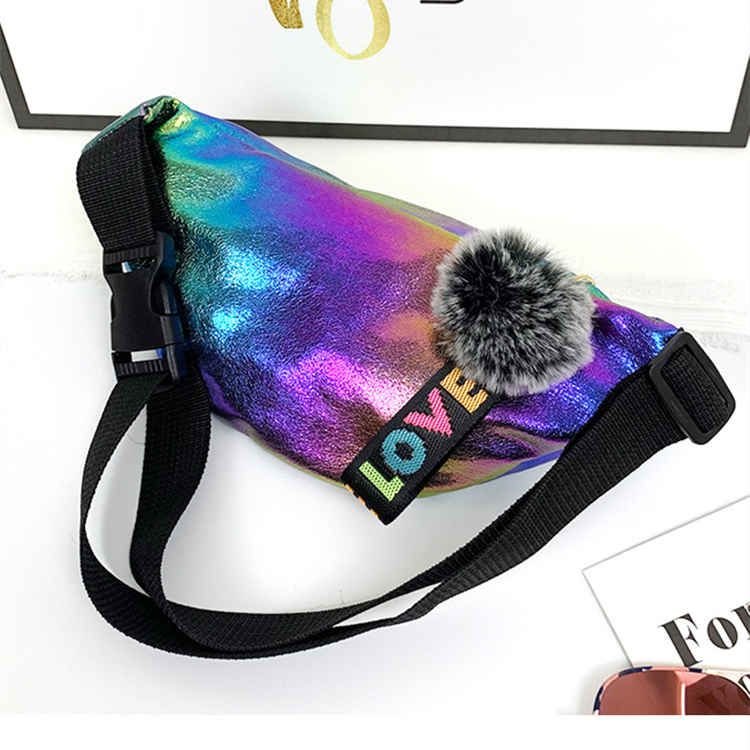 Women Fashion Gradient Multicolor PU Chest Bag