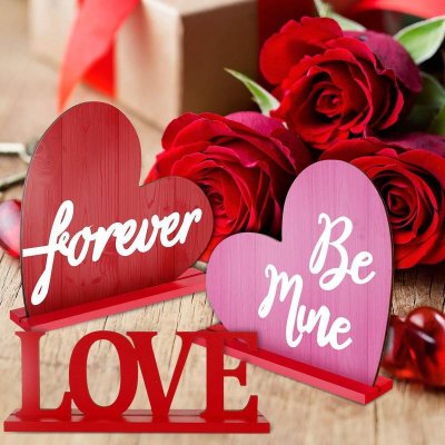 Valentine'S Day Ornaments Desktop Decoration Wooden Crafts Home Decoration