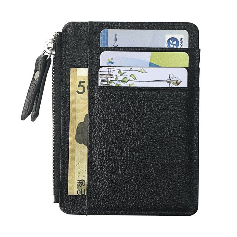 Women Solid Color Zipper Multiple Card Slots Wallet