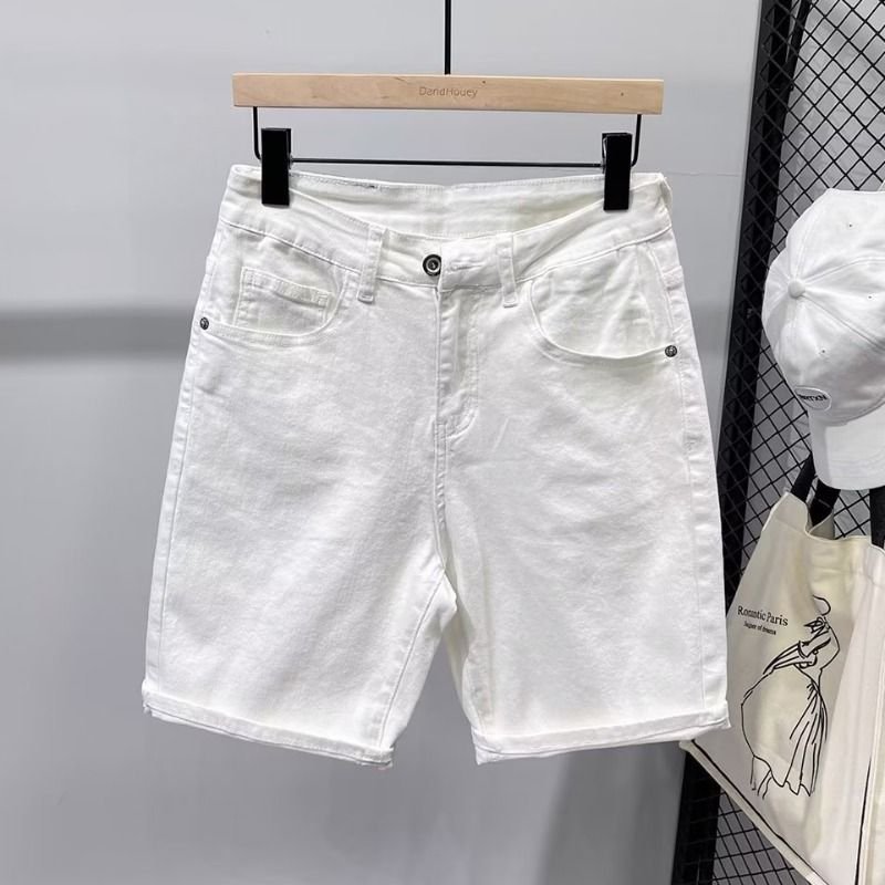 Men Summer Fashion Casual Solid Color Plus Size Straight Denim Shorts