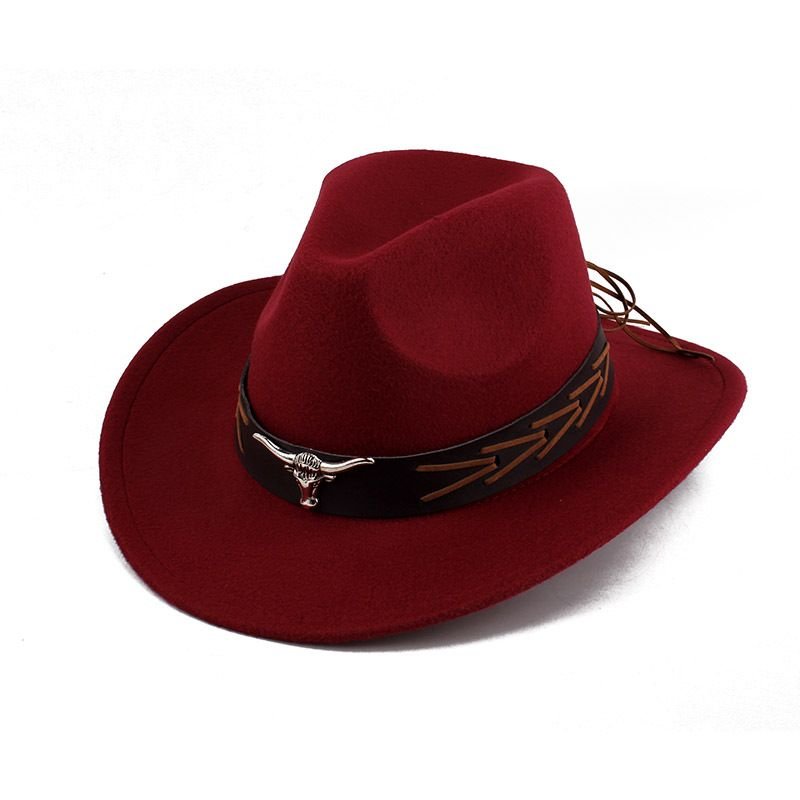 Retro Western Spring And Summer Woolen Cowboy Hat