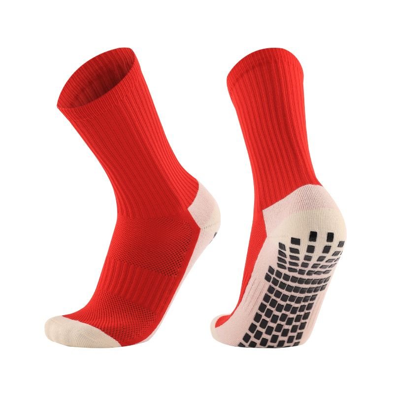 Unisex Color Matching Anti-Slip Thickening Towel Bottom Sport Mid-Calf Socks