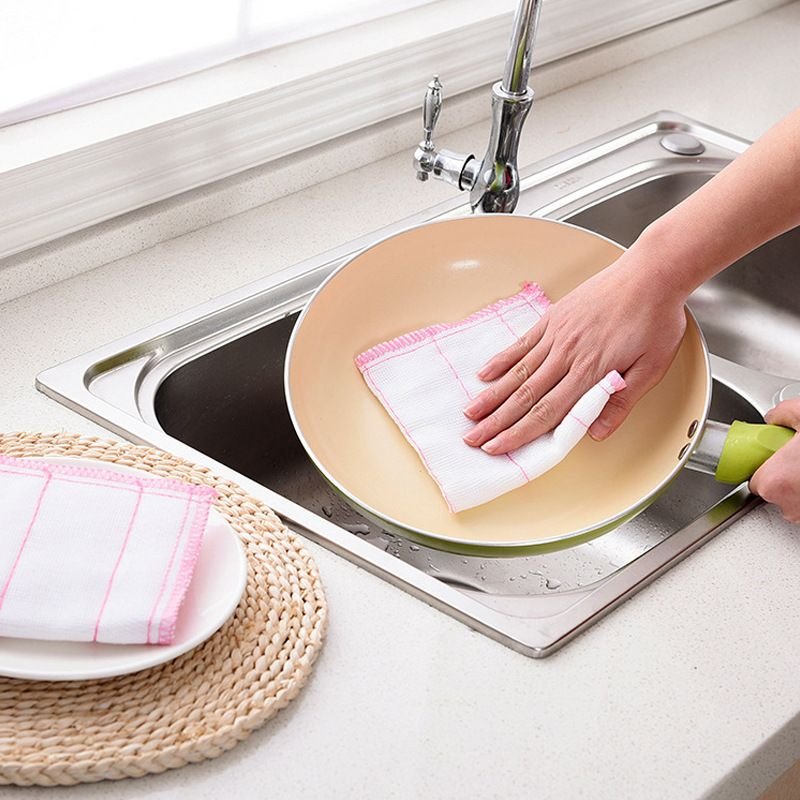 Fashion Home Kitchen Fiber Absorbent Non-Stick Oil Dishcloth