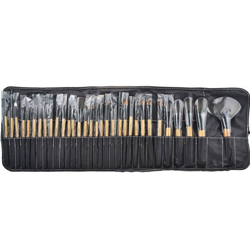 32pcs/set PU Bag Packed Natural Color Wooden Handle Nylon Brushes