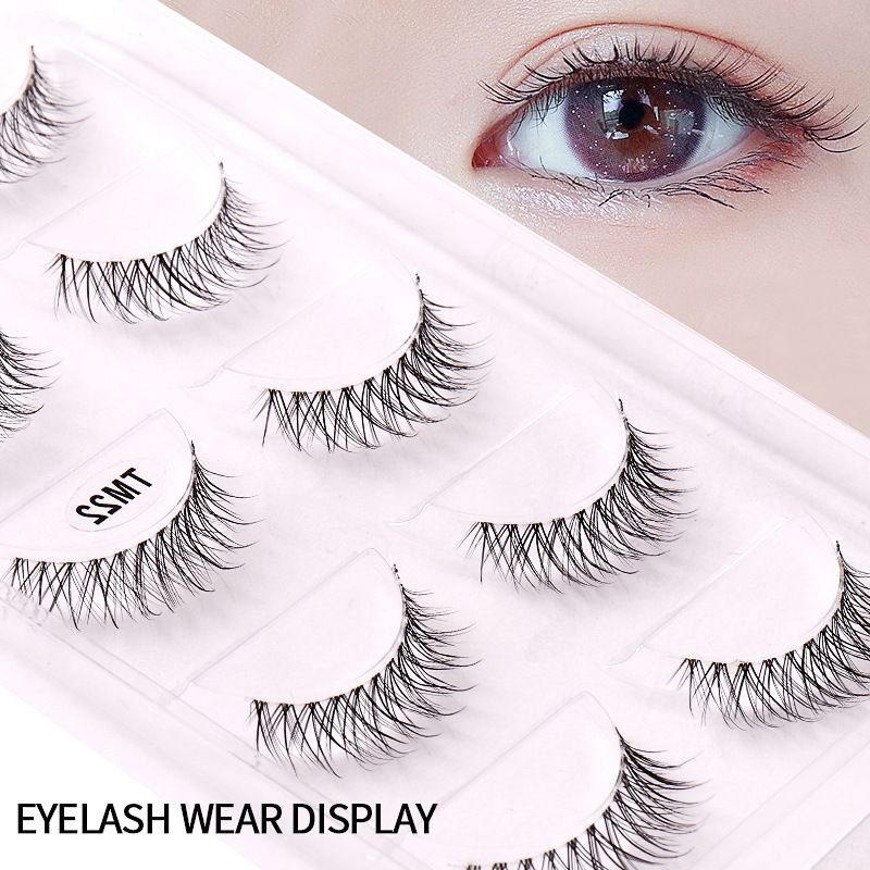 Women'S Comic Fishing Line Transparent Stem Eyelashes Natural Simulation 5 Pairs/Set