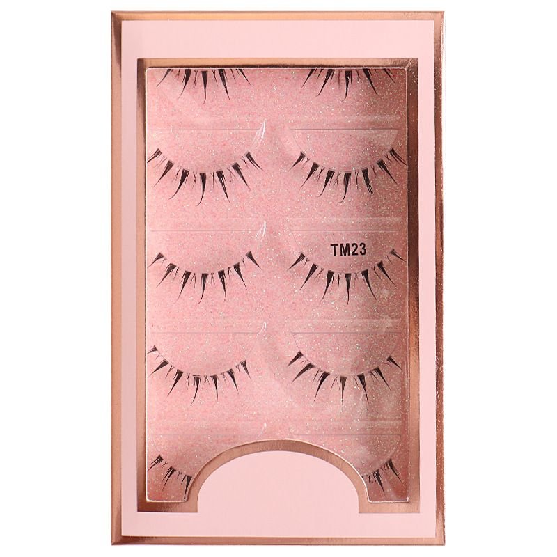 Women'S Comic Fishing Line Transparent Stem Eyelashes Natural Simulation 5 Pairs/Set