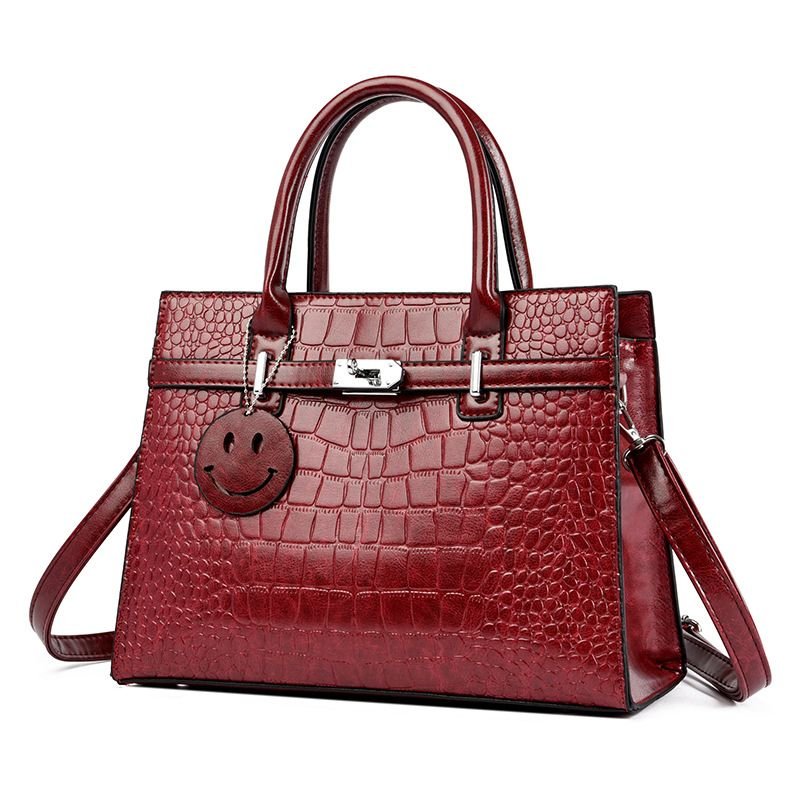 Women Retro Crocodile-Print Large-Capacity Handbags