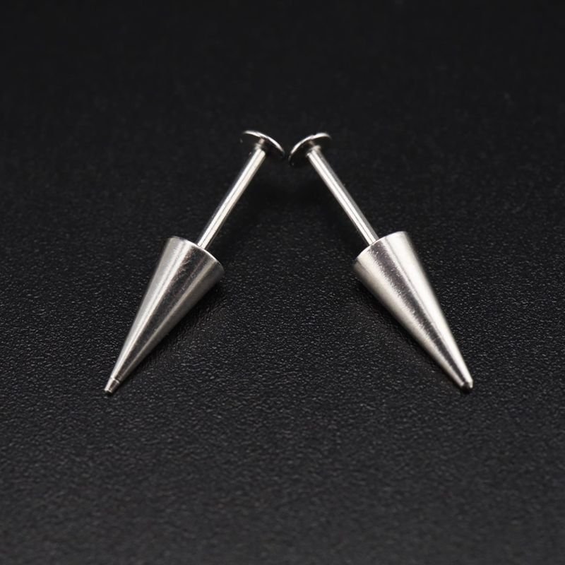 Women Fashion Long Pointed Cone Lip Stud Stainless Steel Body Piercing Jewelry