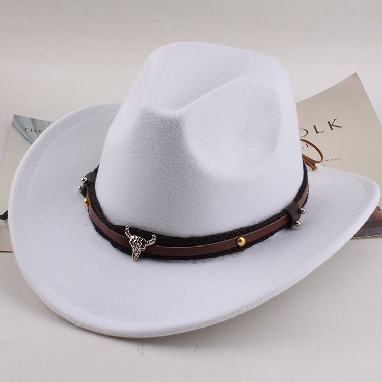 Retro Western Spring And Summer Woolen Cowboy Hat