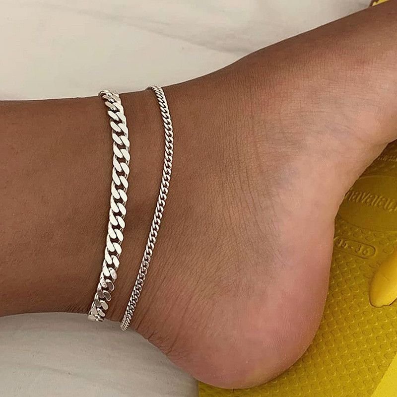 Women Fashion Bohemian Double Alloy Fishbone Anklet