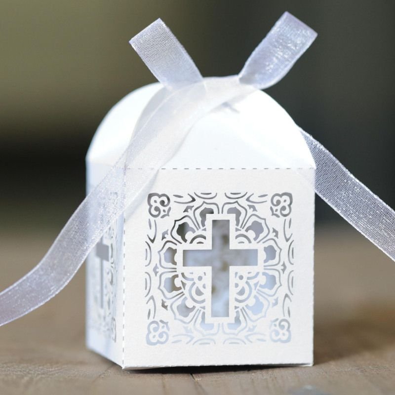 Simple Creative Cross Hollow Lace Bow Candy Box