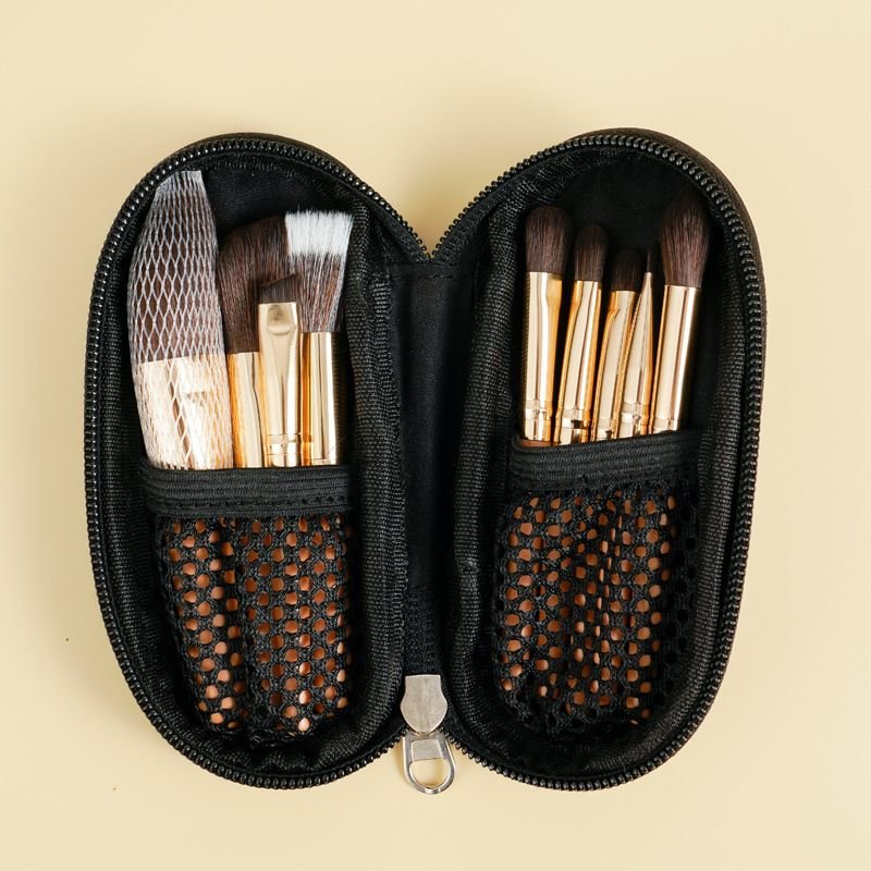 Women Portable Mini 9 Powder Cosmetic Brush Set