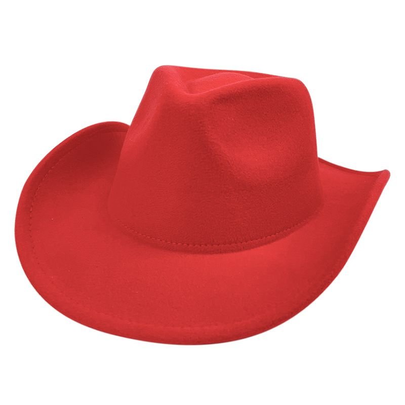 Men Custom Retro Solid Color Western Cowboy Hat