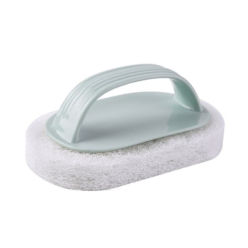 Plain Stripe Handle Cleaning Brush Sponge Wipe Tile Kitchen Cleaning Decontamination Cleaning Brush