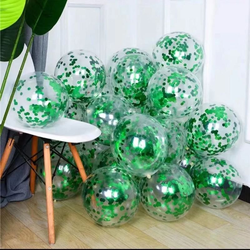 10 Inch Transparent Sequins Balloon Holiday Party Scene Decoration 50-Bag