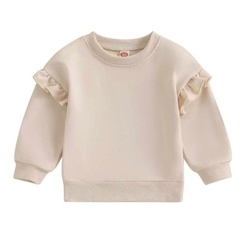 Autumn And Winter Kids Toddler Girls Solid Color Sweatshirt