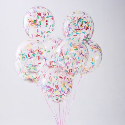 12 Inch Color Long Confetti Paper Sequins Ice Cream Transparent Balloon Holiday Party Scene Layout