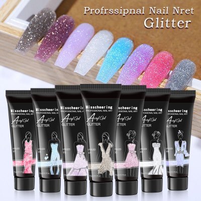 Women'S Pearlescent Crystal Sequins Extender Nail Art