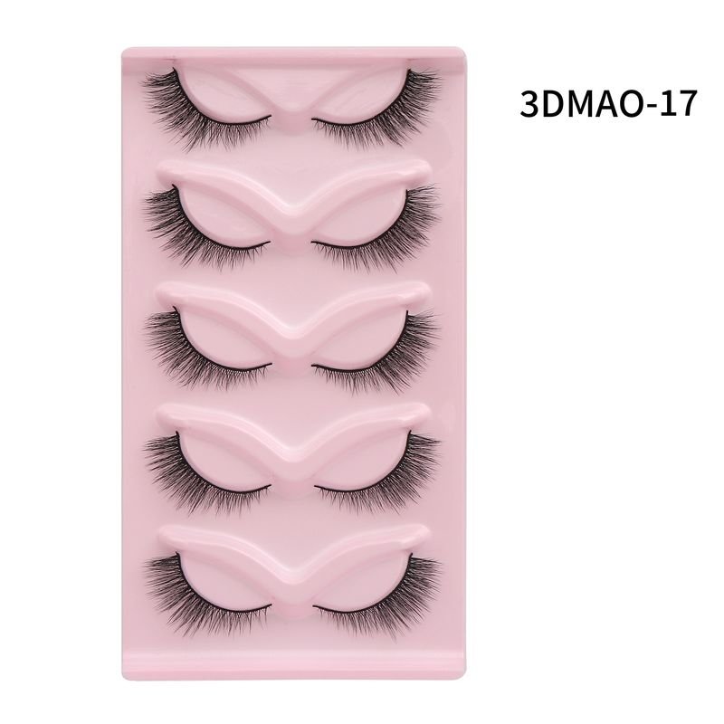 Women Fashion Thick Eye Tail Elongated False Eyelashes Five Pairs