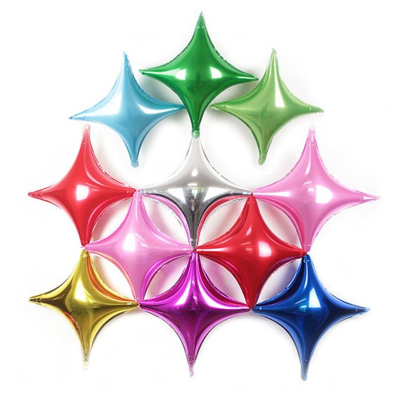 24 Inch Four Corner Star Aluminum Film Balloon Holiday Party Decoration