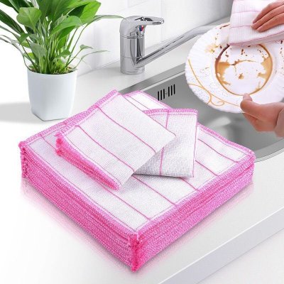 Fashion Home Kitchen Fiber Absorbent Non-Stick Oil Dishcloth