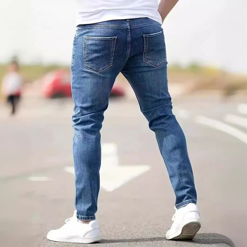 Men Fashion Casual Basic Ripped Jeans