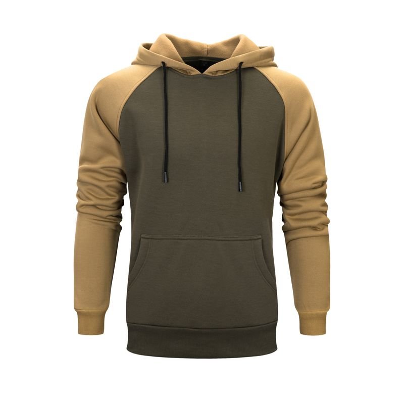 Men Casual Contrast Fleece Pullover Hoodie Custom