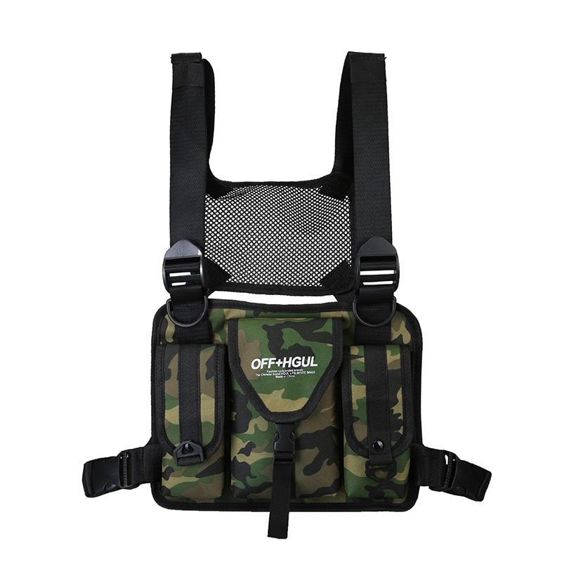 Neutral Fashion Reflective Strip Multifunctional Functional Tooling Vest Vest Vest Backpack Shoulder Bag