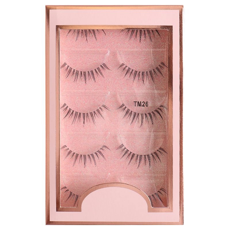 Women'S Comic Fishing Line Transparent Stem Eyelashes Natural Simulation 5 Pairs/Set