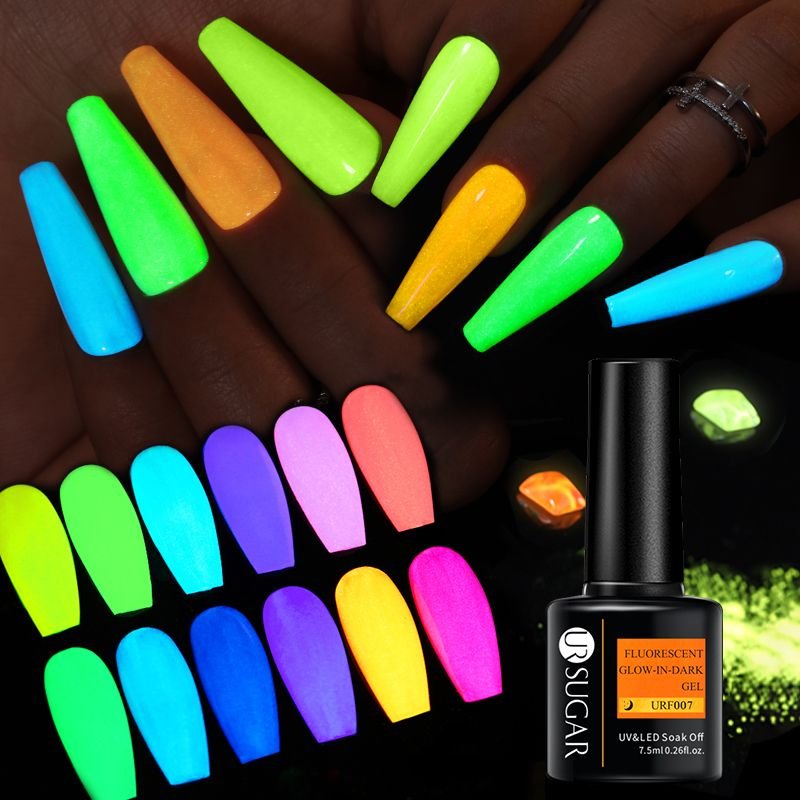 Ur Sugar 7.5Ml Fluorescent Glow-In-Dark Gel Nail Polsih Summer Neon Luminous Uv Led Nail Art Gel