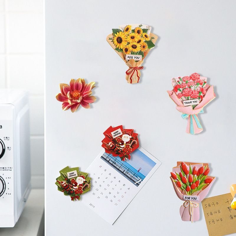 Simple Creative Home Three-Dimensional Tulip Bouquet Resin Refrigerator Magnets