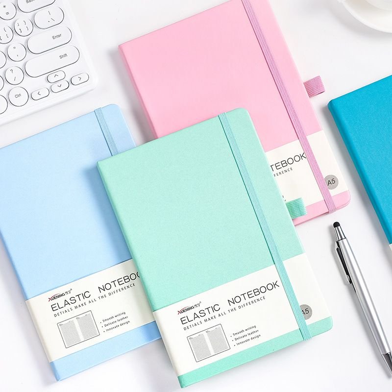 A5 Strap Notebook Elastic Band Small Fresh Notepad Office Stationery Diary Notebook Students