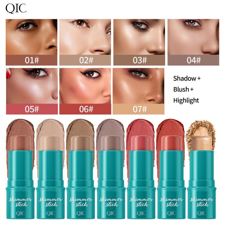 Qic High-Gloss Concealer Face-Fixing Stick Face-Brightening Nude-Modifying Contour Blush Stick