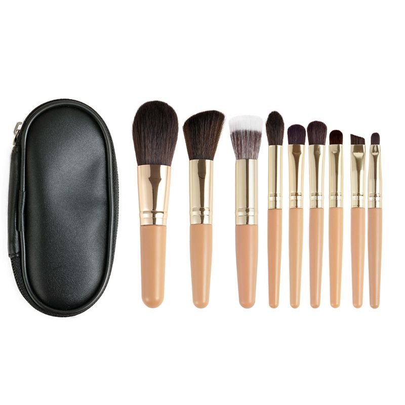 Women Portable Mini 9 Powder Cosmetic Brush Set