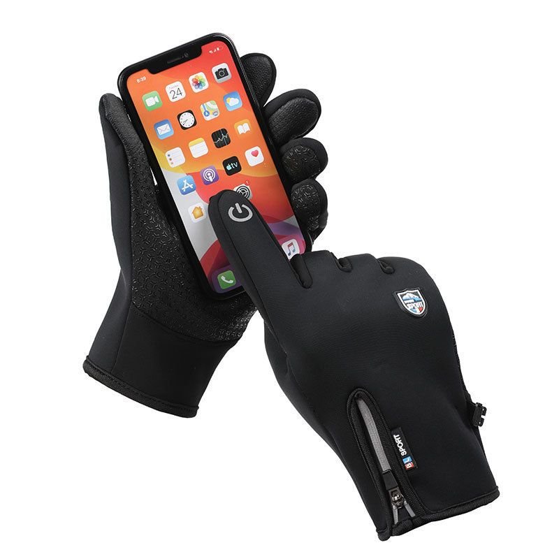 Outdoor Non-Slip Warm Touch Screen Zipper Riding Ski Gloves