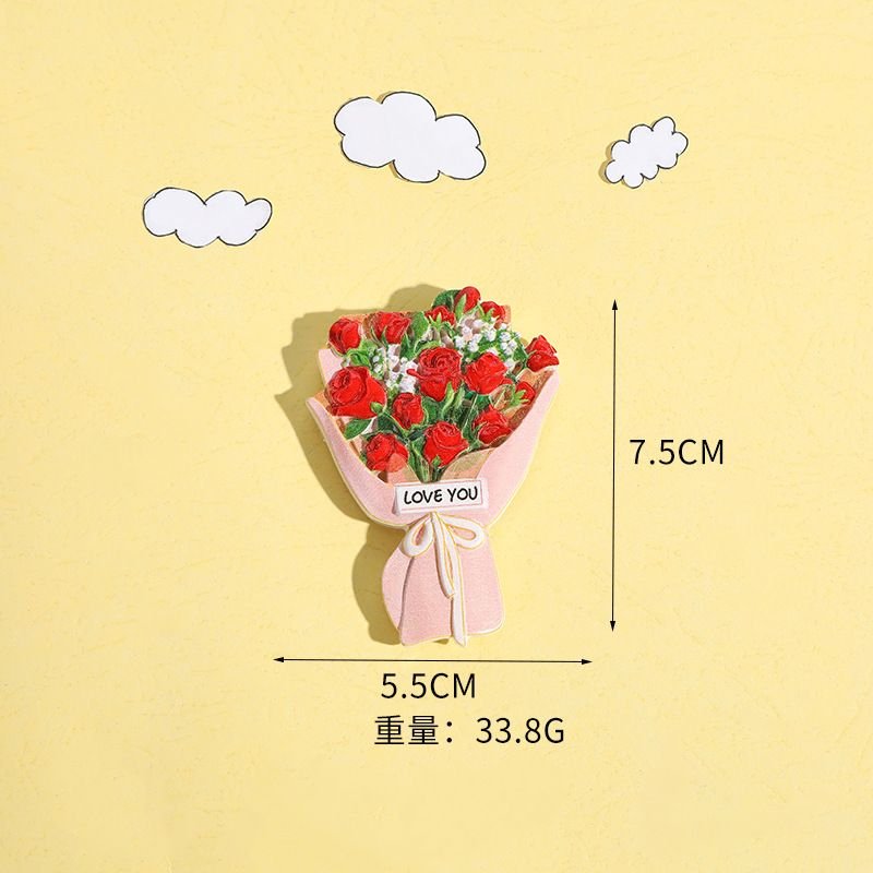 Simple Creative Home Three-Dimensional Tulip Bouquet Resin Refrigerator Magnets