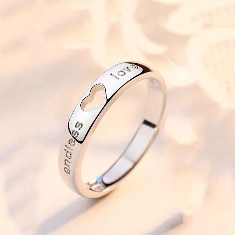 Simple Fashion Hollow Heart Couple Ring