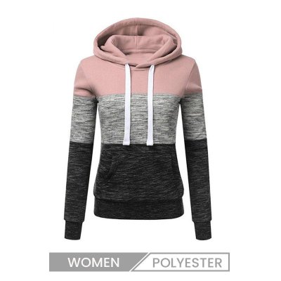 Women Casual Color-Block Hoodie Custom