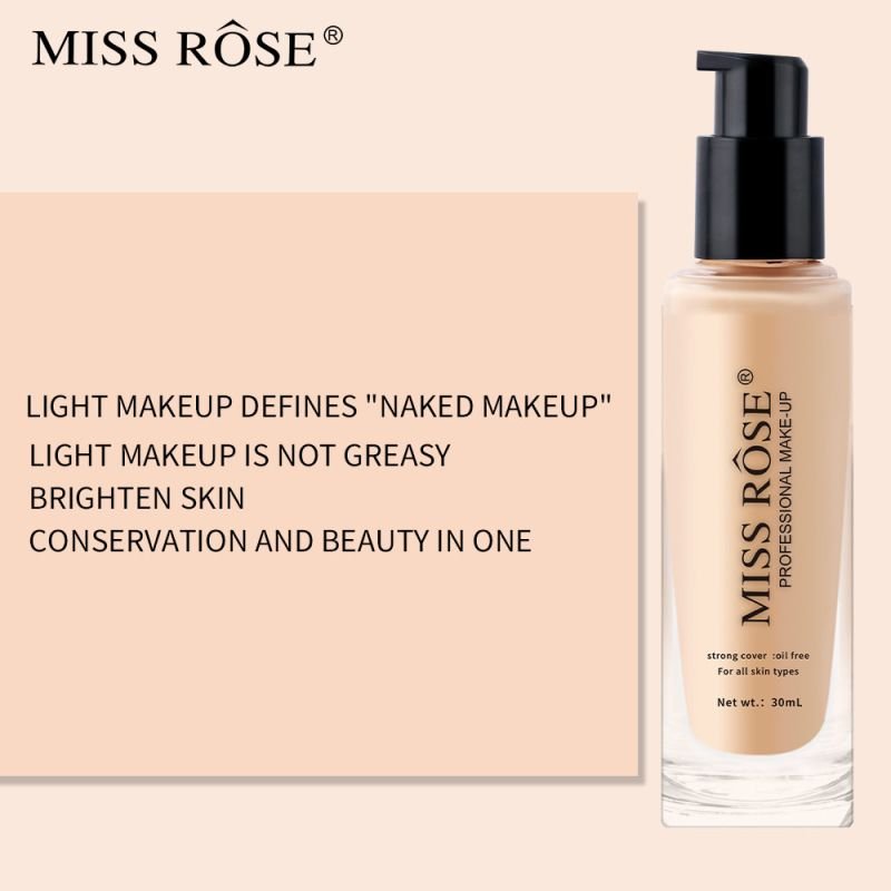 MISS ROSE Women Lasting Concealer Lightweight Liquid Foundation