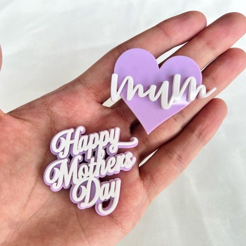 Double Layer Mother'S Day Mom Acrylic Cake Decoration