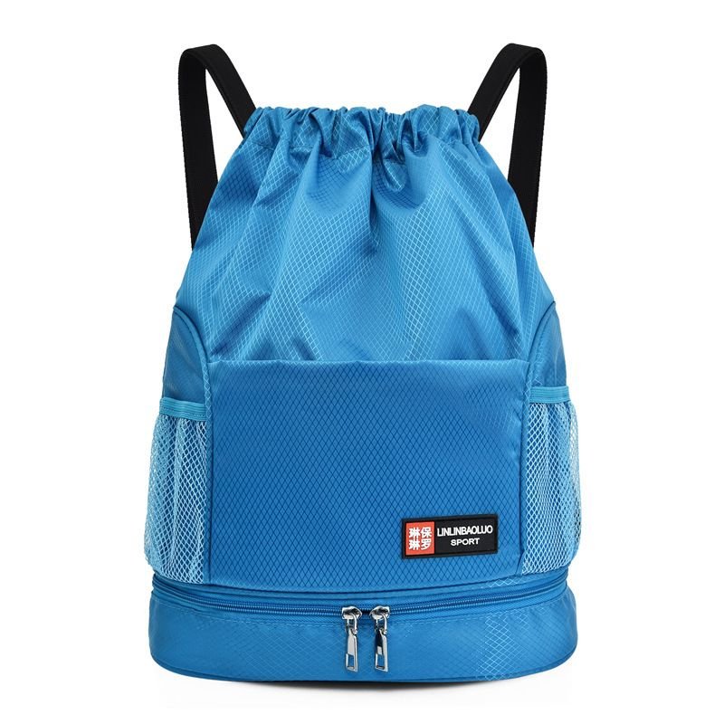 Men And Women Wet And Dry Separation Drawstring Pocket Sports Backpack